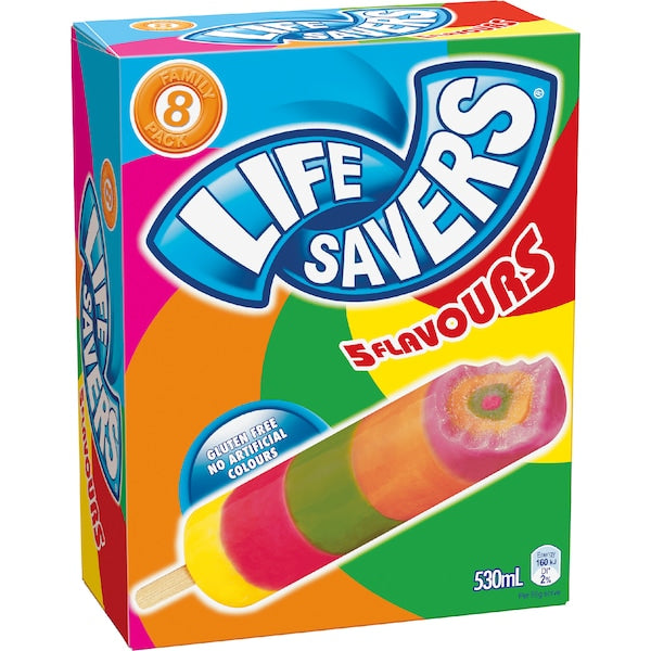 Peters Life Savers Icy Pole 5 Flavours 8pk