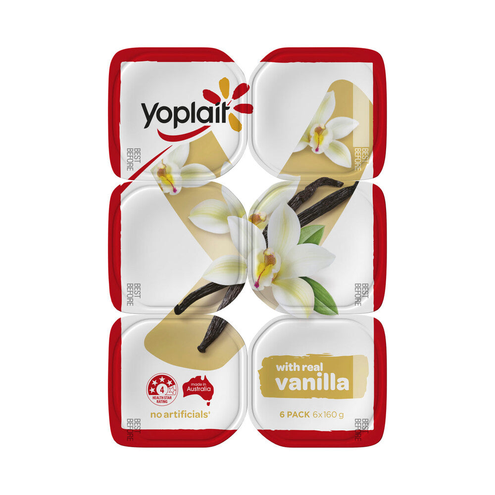 Yoplait Yoghurt Vanilla 160g 6pk