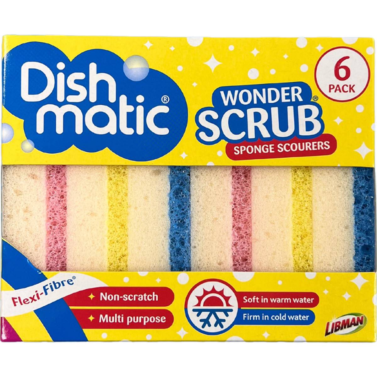 Dishmatic Wonder Scrub Sponge Scourers 6pk