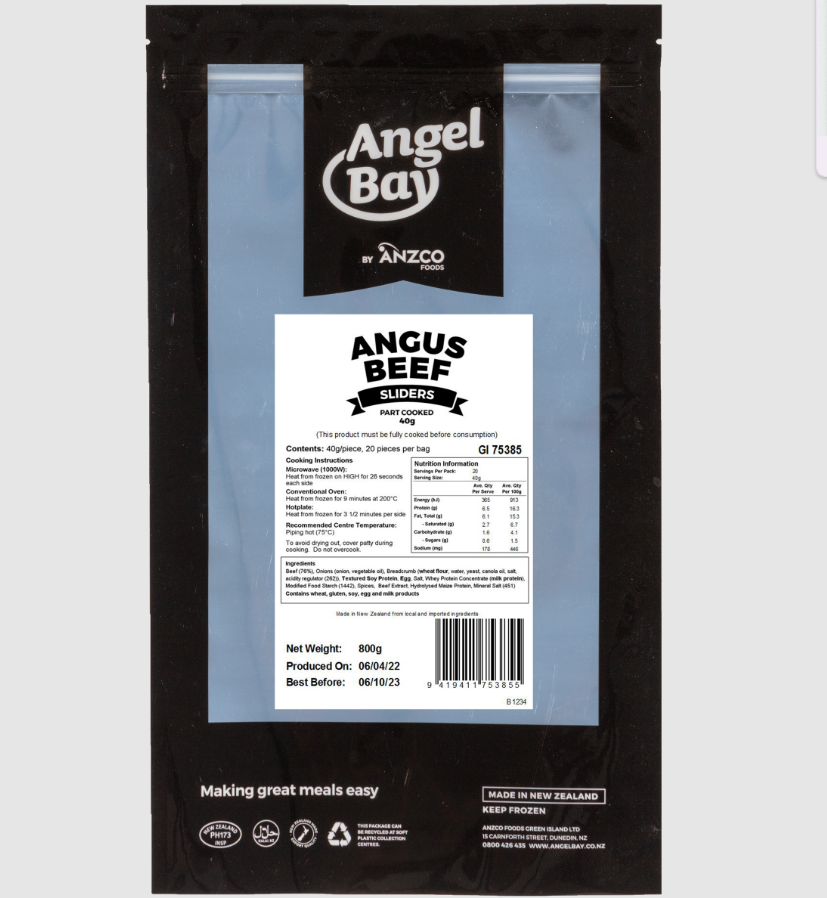 Angel Bay Angus Beef Sliders 40g 20pk