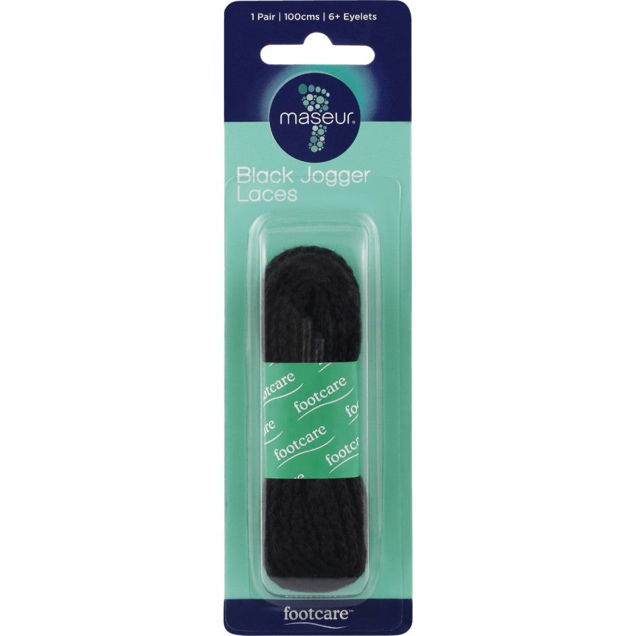 Footcare Maseur Black Jogger Laces 100cm