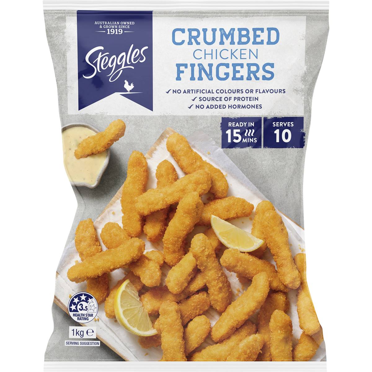 Steggles Chicken Breast Fingers Crumbed 1kg