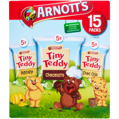 Arnotts Tiny Teddy Variety 15pk 375g