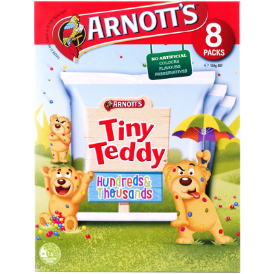 Arnotts Tiny Teddy 100s & 1000s 8pk 184g