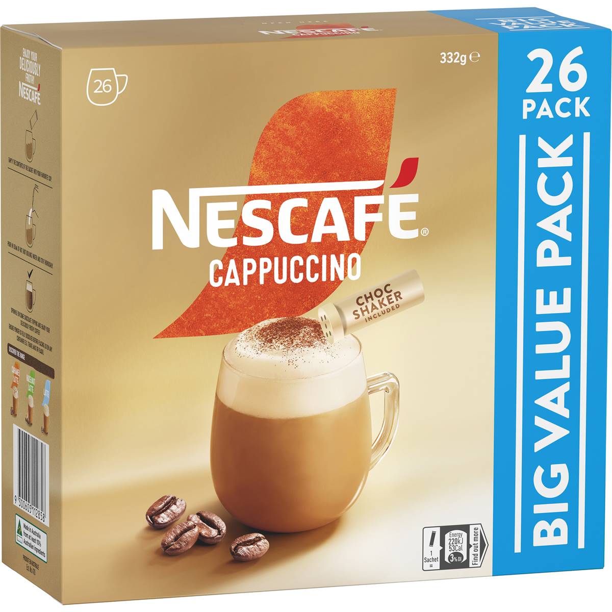 Nescafe Sachets Cappuccino 26pk 332g