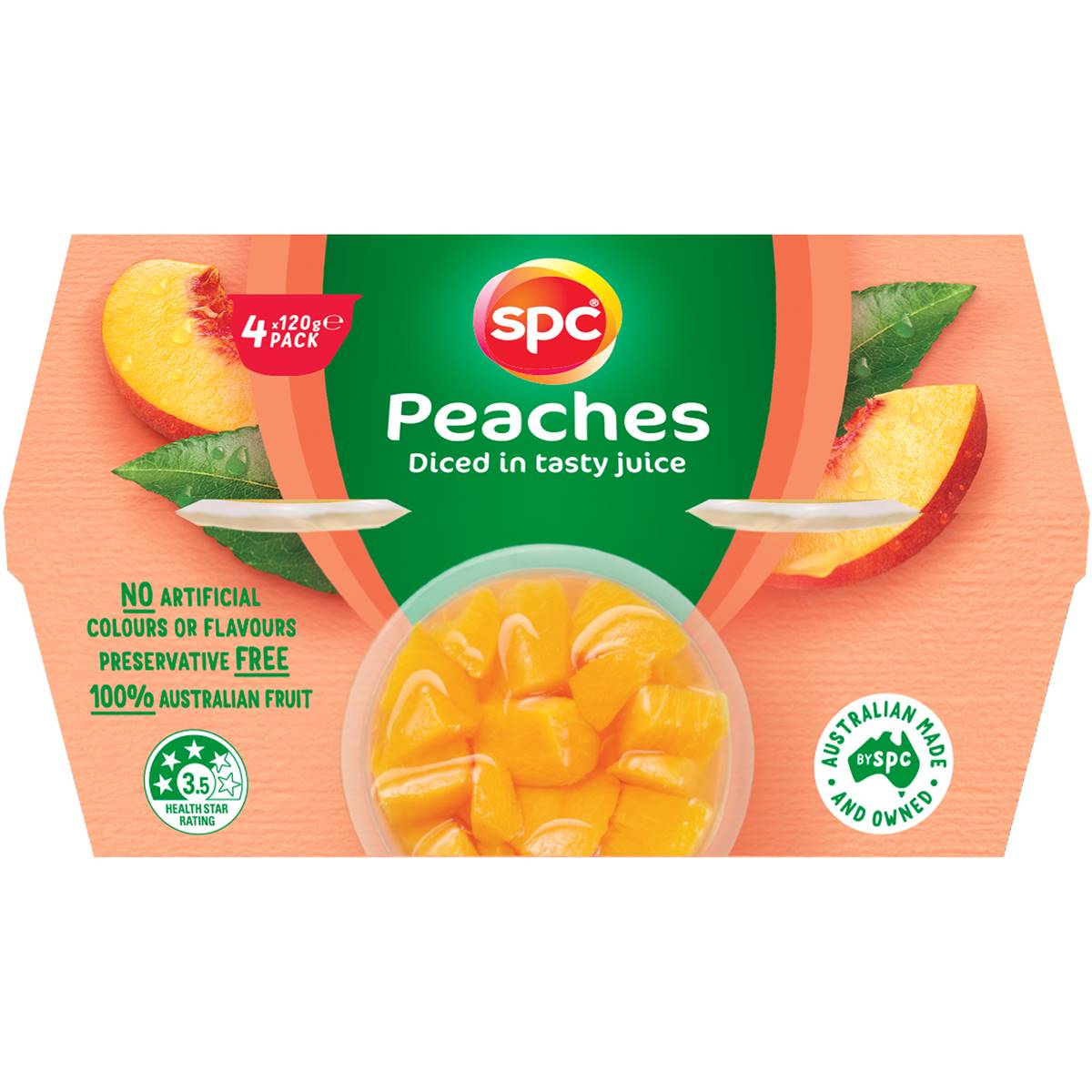 SPC Diced Peaches in Juice 4pk 480g