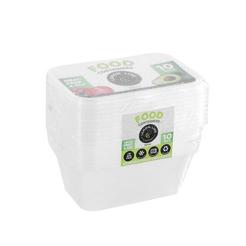 Lemon & Lime Disposable Food Containers Rectangle 300ml 10pk