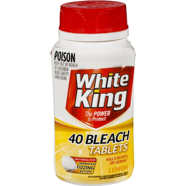 White King Bleach Tablets Lemon 40pk