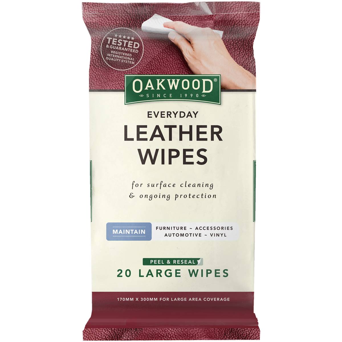 Oakwood Leather Wipes 20pk