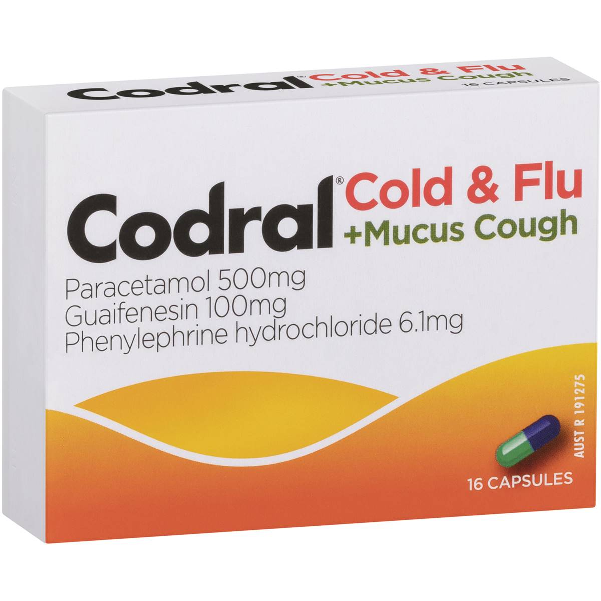 Codral Cold & Flu + Mucous Cough 16 Capsules