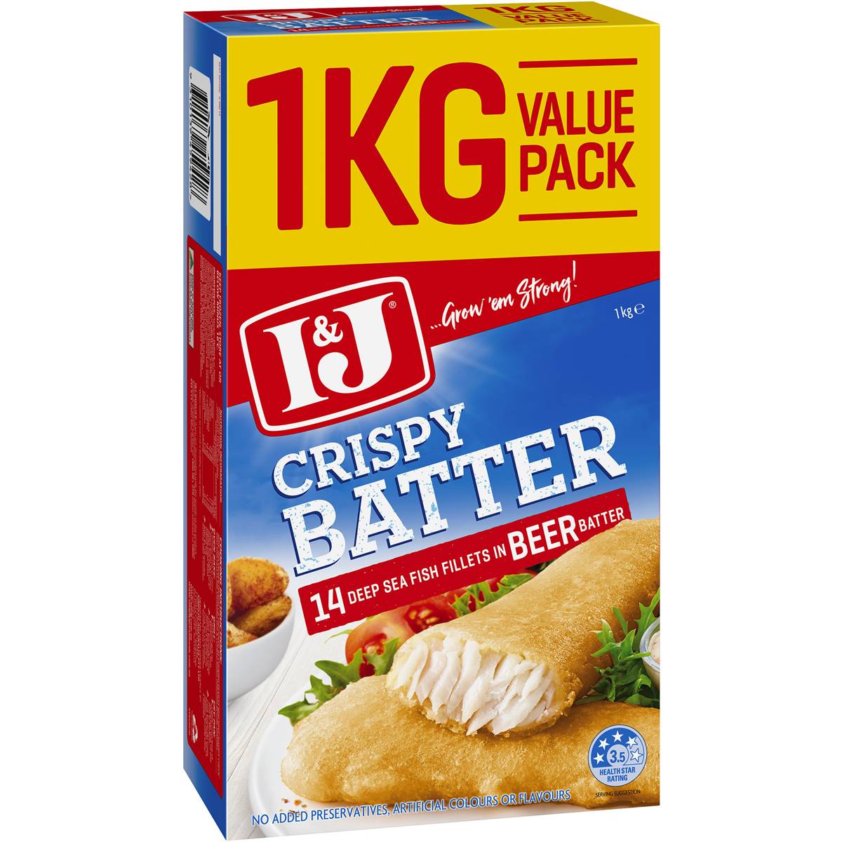 I&J Fish Fillets Crispy Beer Battered 1kg