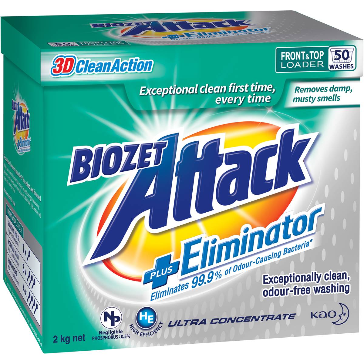 Biozet Attack plus Eliminator Laundry Powder 2kg