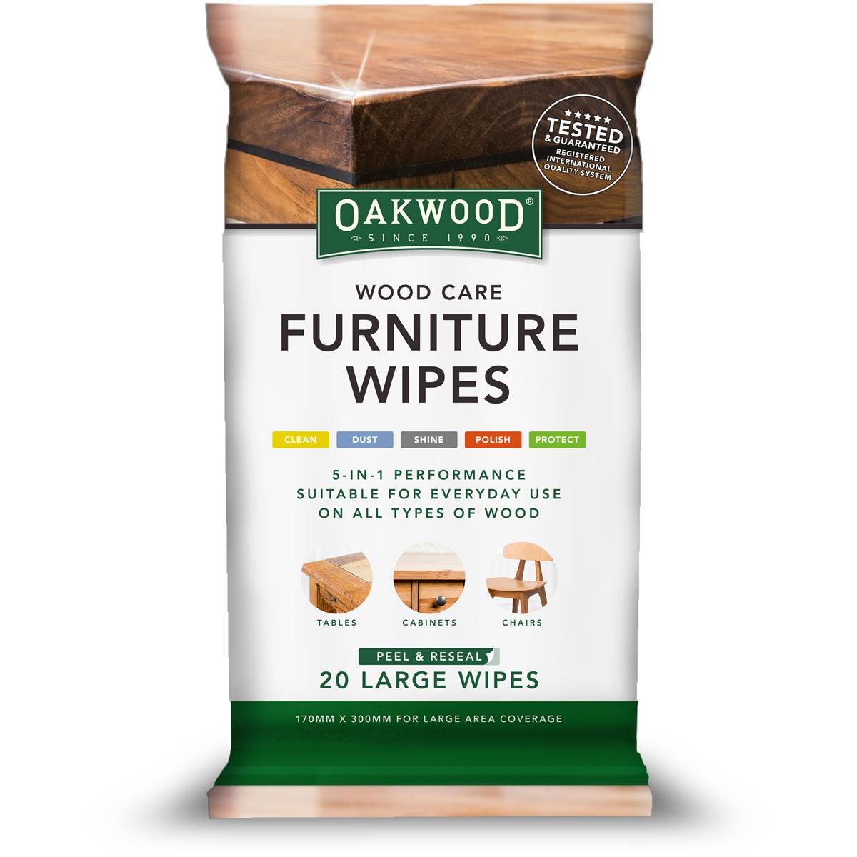 Oakwood Wood Care Polishing Wipes 20pk