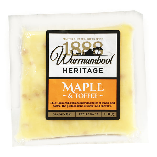 Warrnambool Heritage Cheddar Maple & Toffee 200g