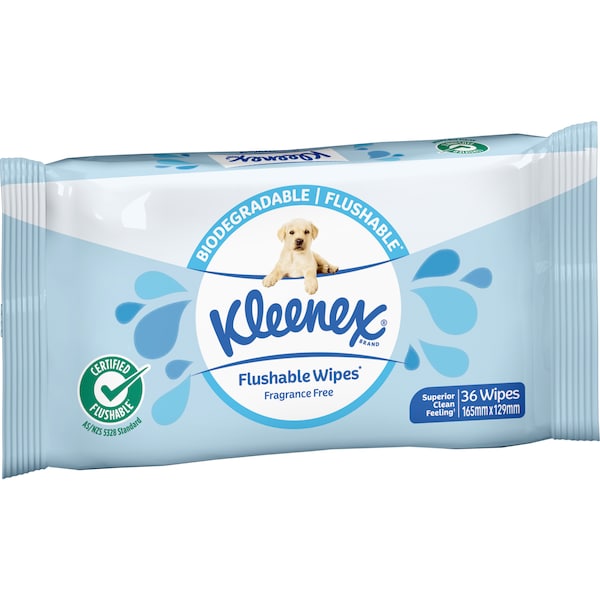 Kleenex Flushable Wipes Unscented 36pk