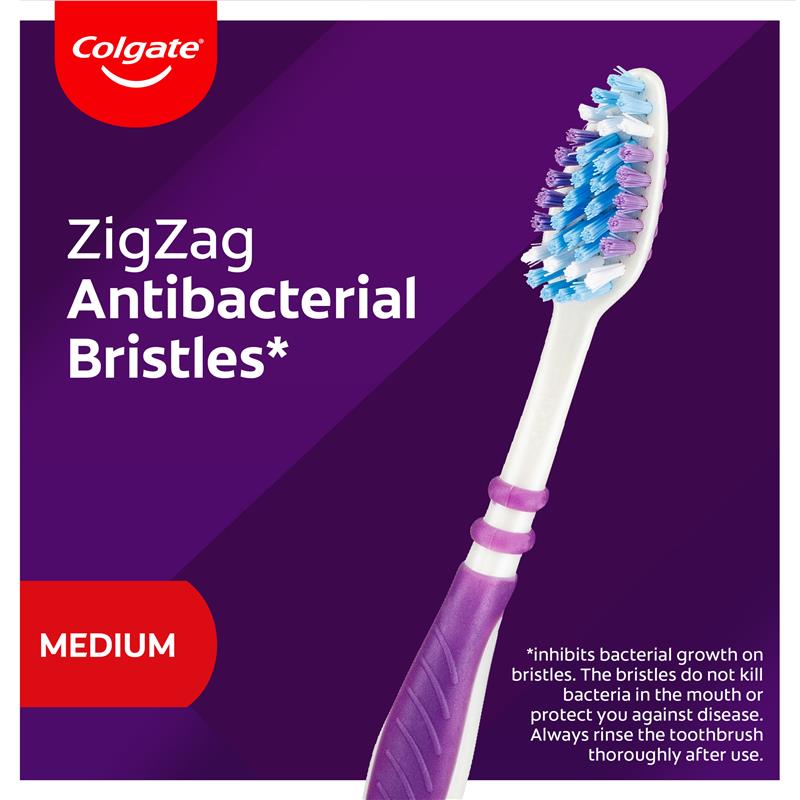 Colgate Zig Zag Toothbrush Medium 3pk