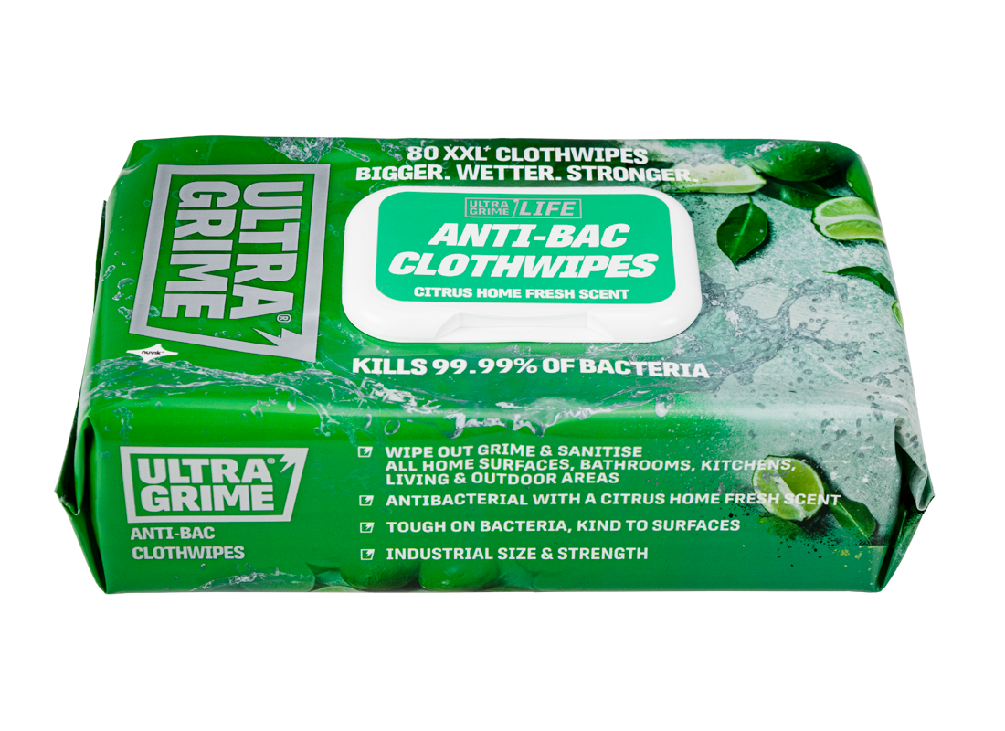 UltraGrime LIFE Anti-Bac XXL+ Clothwipes 80pk