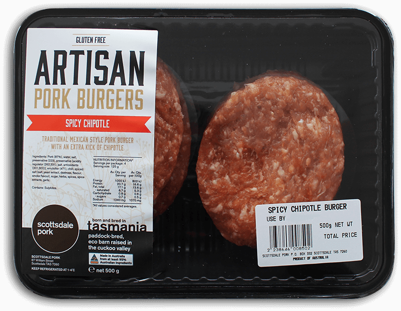 SP Artisan Pork Burgers 4pk - Spicy Chipotle