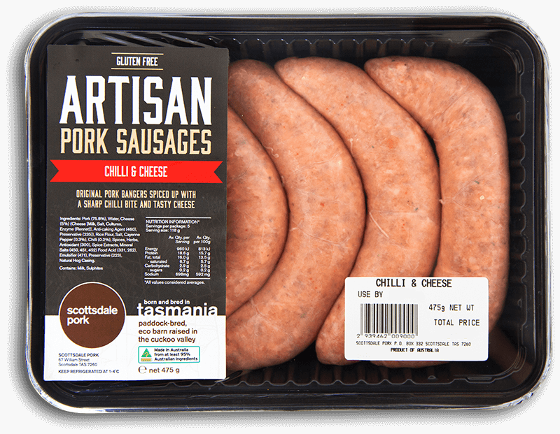 SP Artisan Pork Sausages Chilli & Cheese 475g