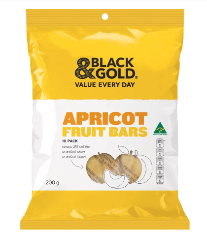 Black & Gold Apricot Fruit Bars 10pk 200g