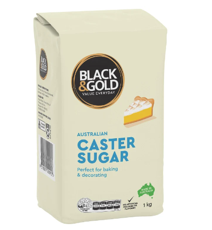 Black & Gold Caster Sugar 1kg