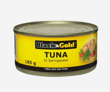 Black & Gold Tuna in Springwater 185g