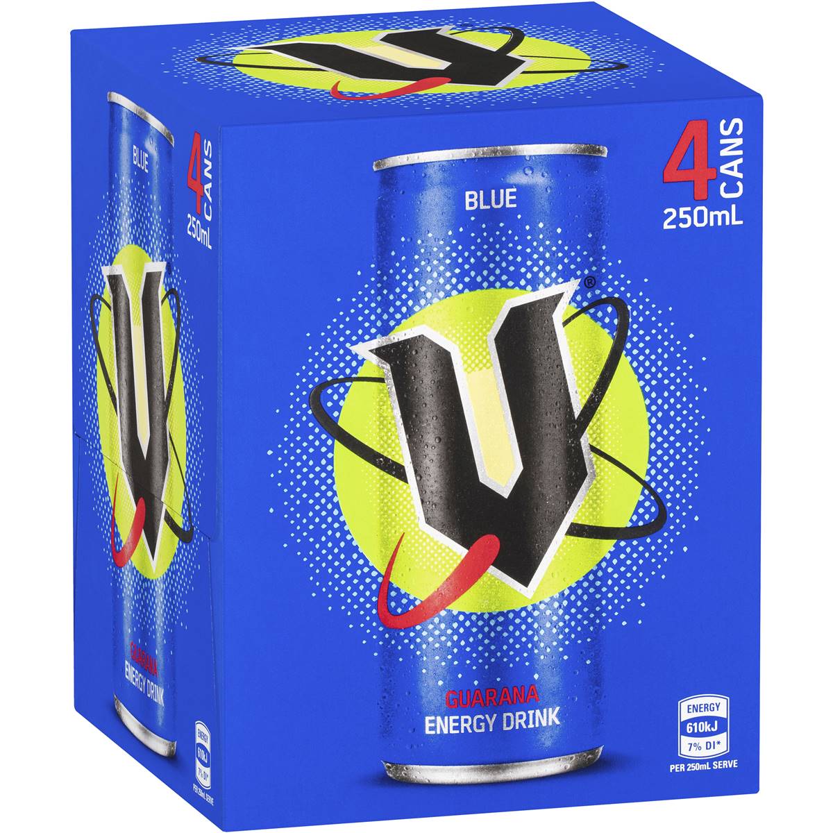 V Blue Energy Drink 250ml 4pk