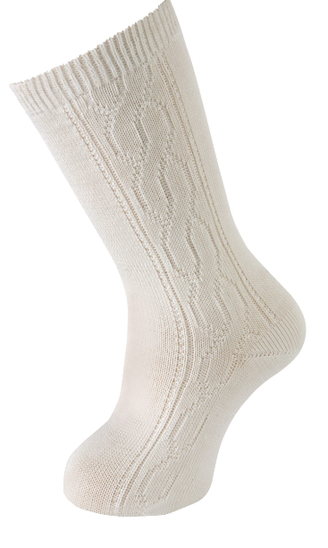 Carlomagno 272 Perle Cable Pattern Knee High Sock Celeste Size 2