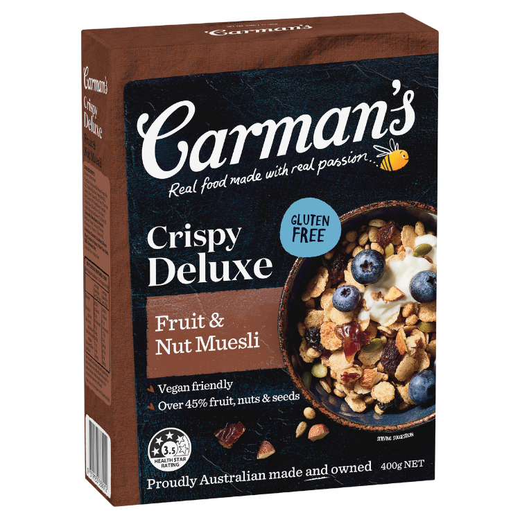 Carmans Deluxe Roasted Nut Date & Cinnamon Muesli Gluten Free 400g