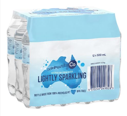 Community Co Lightly Sparkling Spring Water 500ml 12pk