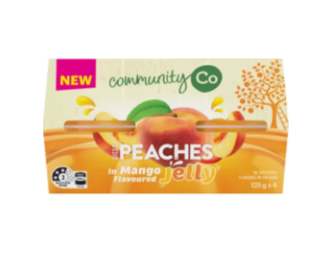 Community Co  Peach in Mango Jelly 125g 4pk