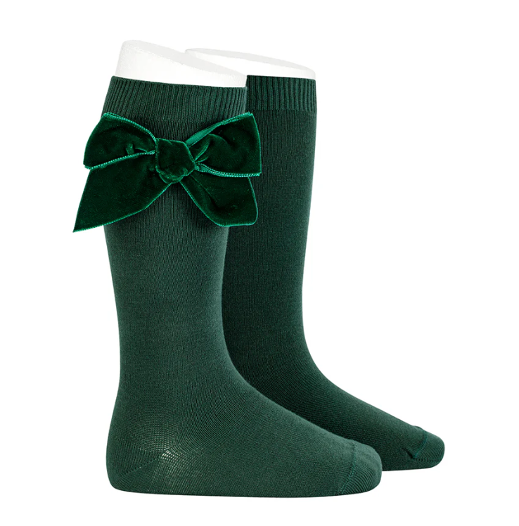 Condor 24892 Velvet Bow Socks Pine Size 6