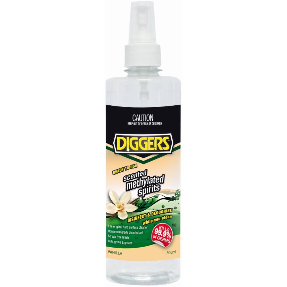 Diggers Methylated Spirits Surface Cleaner Vanilla 500ml