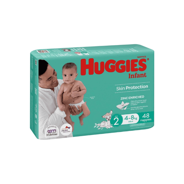 Huggies Nappies Size 2 Infant 4-8kg 48pk