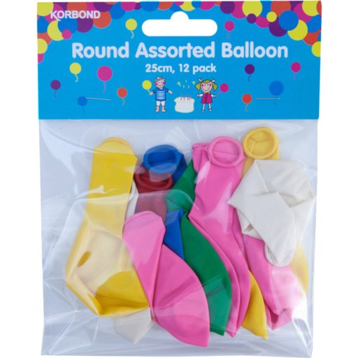 Korbond Partystar Assorted Balloons 12pk