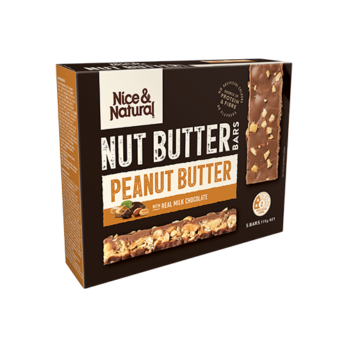 Nice & Natural Nut Bar Peanut Butter with Chocolate 5pk 175g