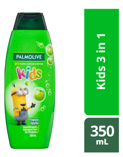 Palmolive 3in1 Shampoo Conditioner Body Wash Kids Apple 350ml