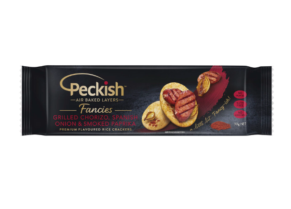 Peckish Fancies Rice Crackers Chorizo, Onion & Paprika 90g