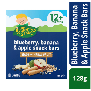 Raffertys Fruit Bar Apple & Banana 12+mths 8pk 128g