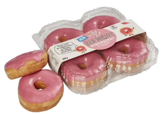 The Happy Donut Co Iced Donuts Strawberry 4pk 230g