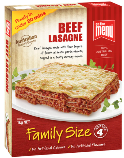 On The Menu Beef Lasagne 1kg