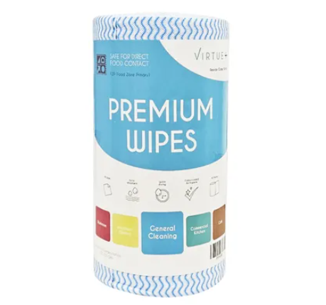 Virtue+ Blue Premium Wipes Roll 90pk