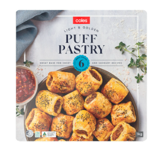 Coles Farmland Frozen Pastry Puff 1kg