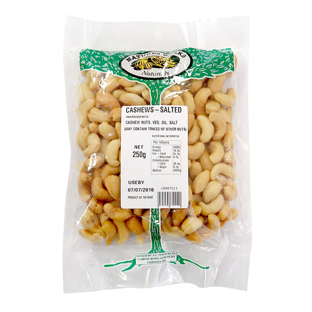 Natures Works Cashews Salted 250g