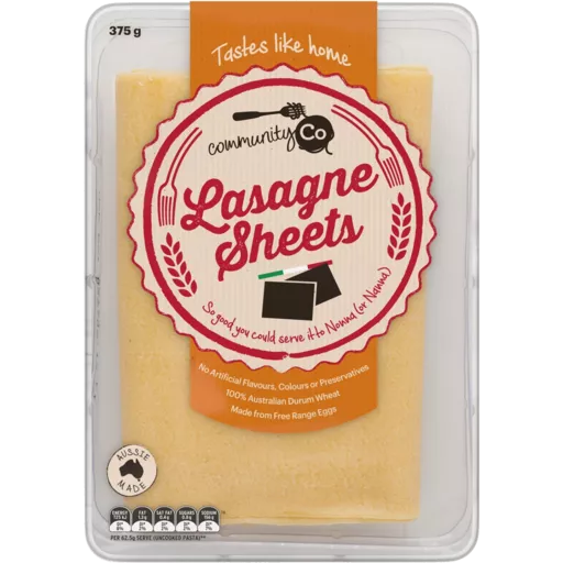 Community Co Fresh Pasta Lasagne Sheets 375g