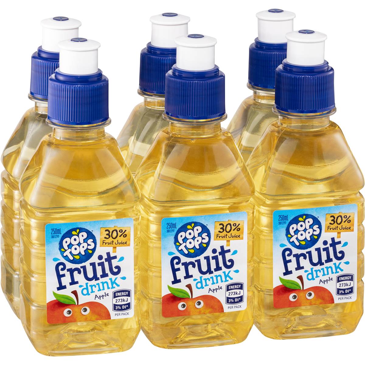 Pop Tops Fruit Drink Apple 250ml 6pk