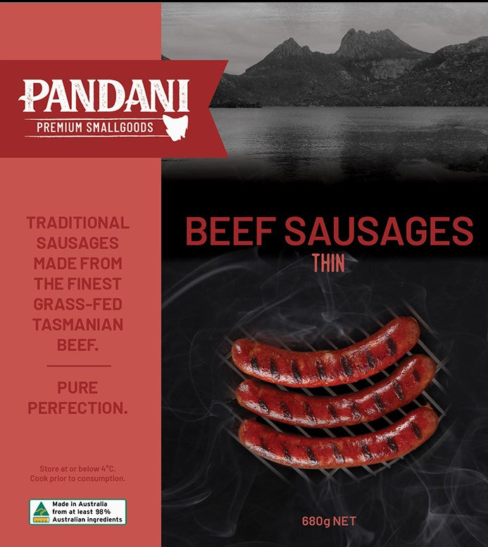 Pandani Beef Sausages Thin 500g