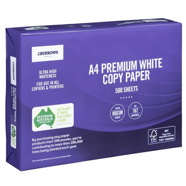 J.Burrows A4 Copy Paper Premium 500 Sheets 80gsm