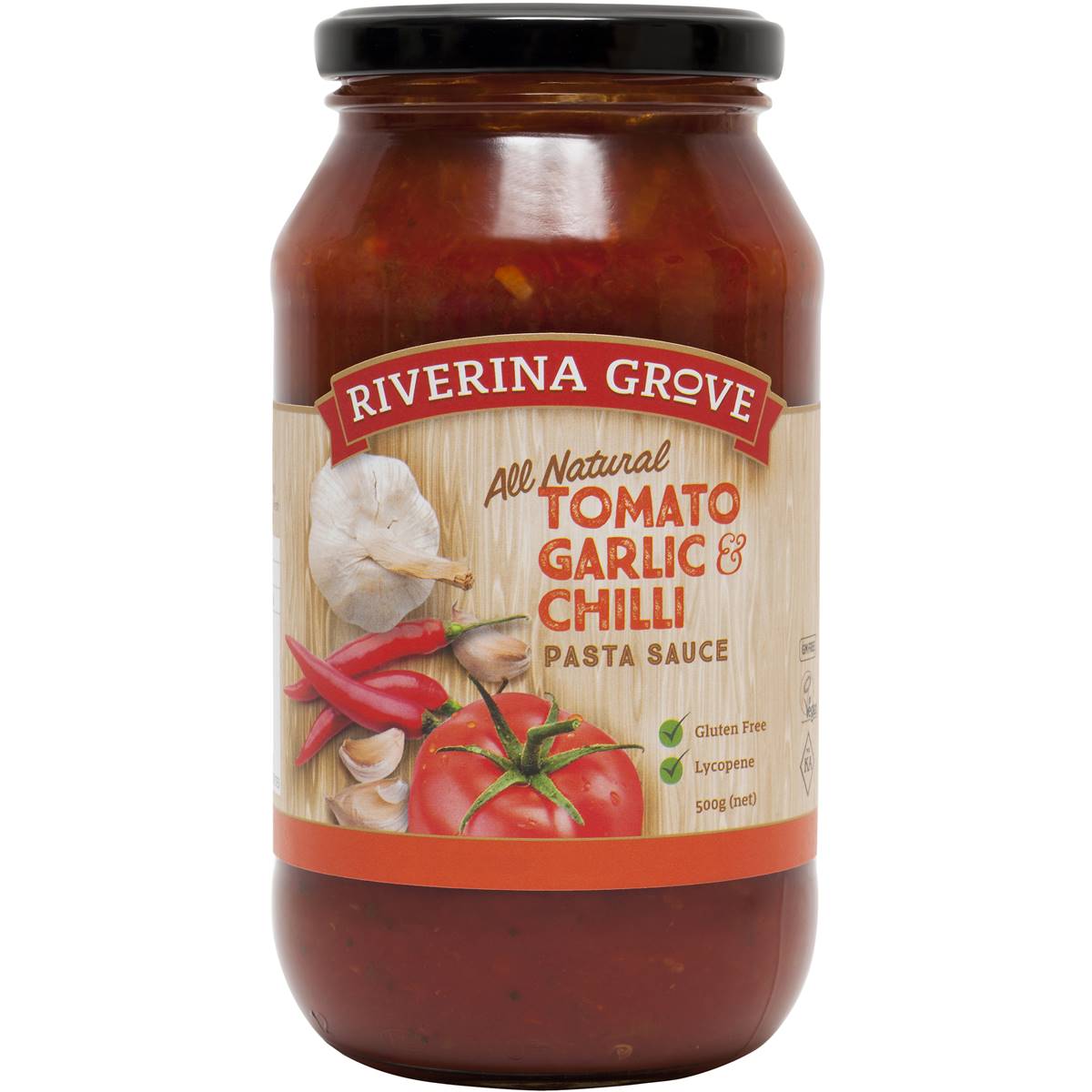 Riverina Grove Tomato Garlic & Chilli Pasta Sauce 500g