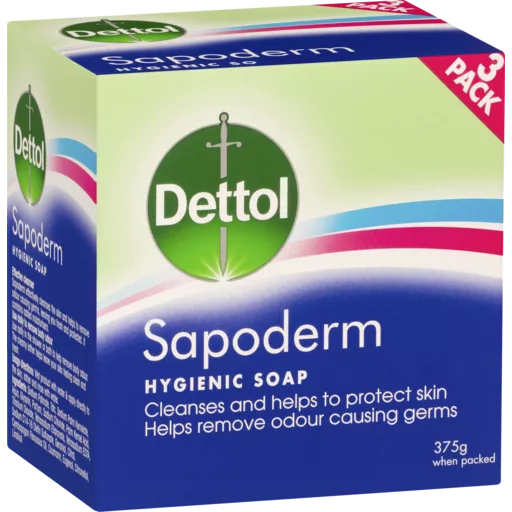 Dettol Sapoderm Medicated Soap 3pk 375g